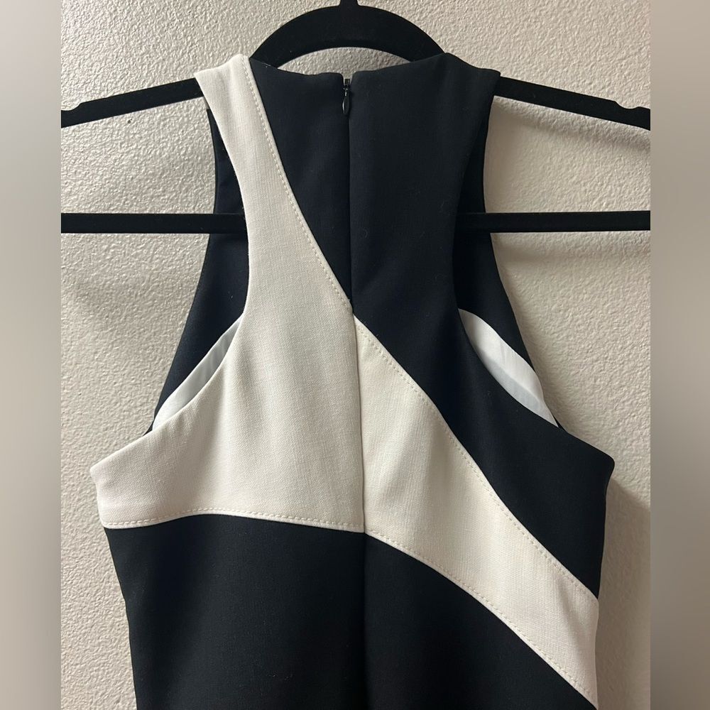Elizabeth and James Shylen Asymmetrical Midi Dress in Black & White Sz 0 - Picture 9 of 16